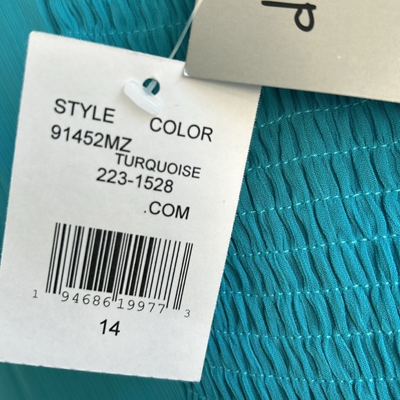 Danny & Nicole NWT Turquoise Sundress with bows on straps size 14 - Picture 5 of 5